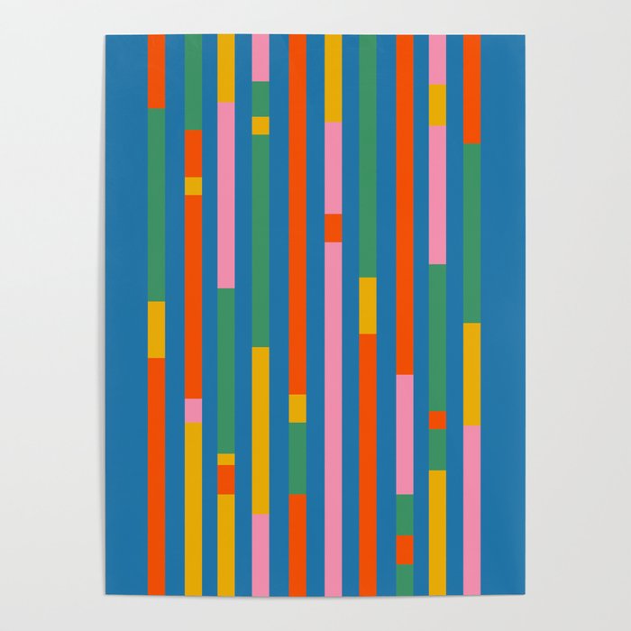 Modular Stripes Colorful Modern Minimalist Pop Abstract Poster Gallery Image 4