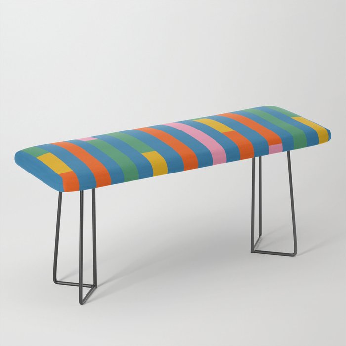 Modular Stripes Colorful Modern Minimalist Pop Abstract Bench Gallery Image 1