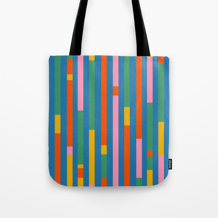 Modular Stripes Colorful Modern Minimalist Pop Abstract Tote Bag Gallery Image 1