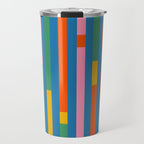 Modular Stripes Colorful Modern Minimalist Pop Abstract Travel Mug Gallery Image 1