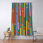 Modular Stripes Colorful Modern Minimalist Pop Abstract Window Curtain Gallery Image 5