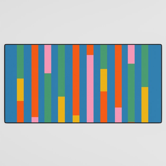 Modular Stripes Colorful Modern Minimalist Pop Abstract Desk Mat Gallery Image 3