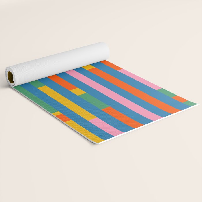 Modular Stripes Colorful Modern Minimalist Pop Abstract Yoga Mat Gallery Image 2