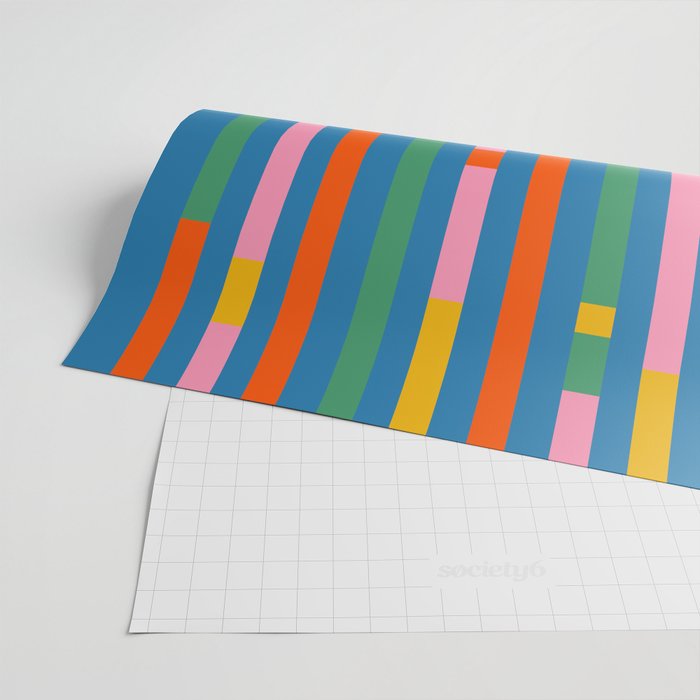 Modular Stripes Colorful Modern Minimalist Pop Abstract Wrapping Paper Gallery Image 2