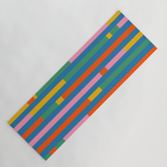 Modular Stripes Colorful Modern Minimalist Pop Abstract Yoga Mat Gallery Image 1