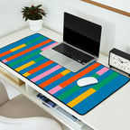 Modular Stripes Colorful Modern Minimalist Pop Abstract Desk Mat Gallery Image 2