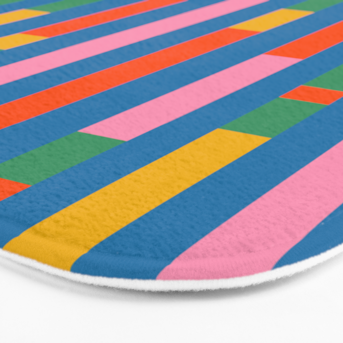 Modular Stripes Colorful Modern Minimalist Pop Abstract Bath Mat Gallery Image 3