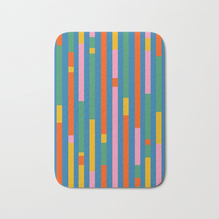 Modular Stripes Colorful Modern Minimalist Pop Abstract Bath Mat Gallery Image 1