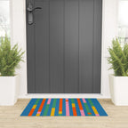 Modular Stripes Colorful Modern Minimalist Pop Abstract Welcome Mat Gallery Image 3
