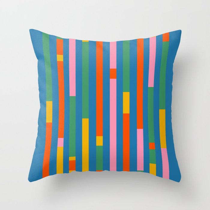 Modular Stripes Colorful Modern Minimalist Pop Abstract Throw Pillow Gallery Image 6