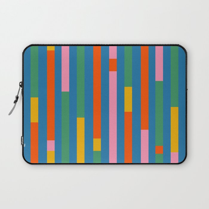 Modular Stripes Colorful Modern Minimalist Pop Abstract Laptop Sleeve Gallery Image 1
