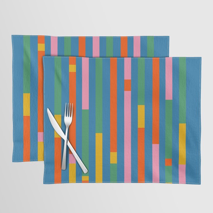Modular Stripes Colorful Modern Minimalist Pop Abstract Placemat Gallery Image 1