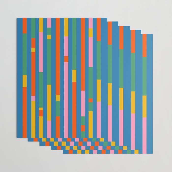 Modular Stripes Colorful Modern Minimalist Pop Abstract Wrapping Paper Gallery Image 3