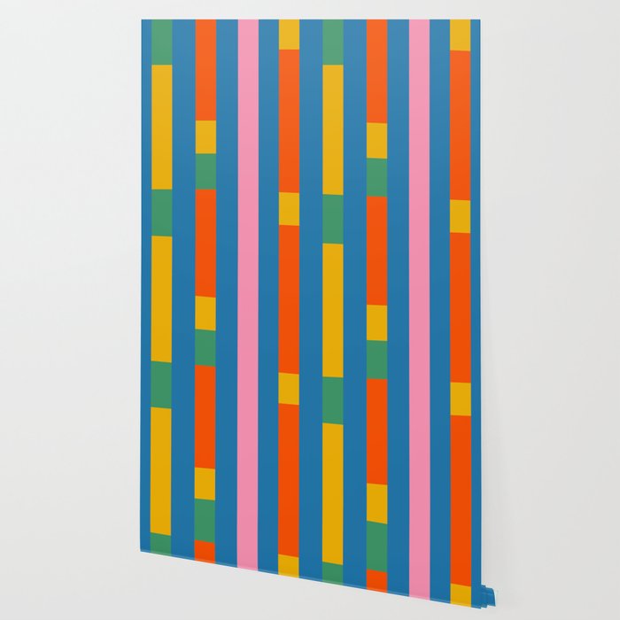 Modular Stripes Colorful Modern Minimalist Pop Abstract Wallpaper Gallery Image 2