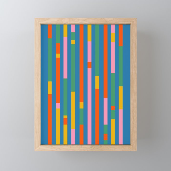 Modular Stripes Colorful Modern Minimalist Pop Abstract Mini Art Print Gallery Image 1
