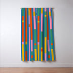 Modular Stripes Colorful Modern Minimalist Pop Abstract Window Curtain Gallery Image 3