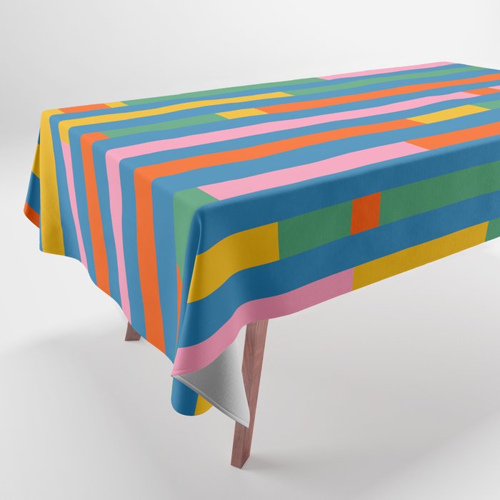 Modular Stripes Colorful Modern Minimalist Pop Abstract Tablecloth Gallery Image 1