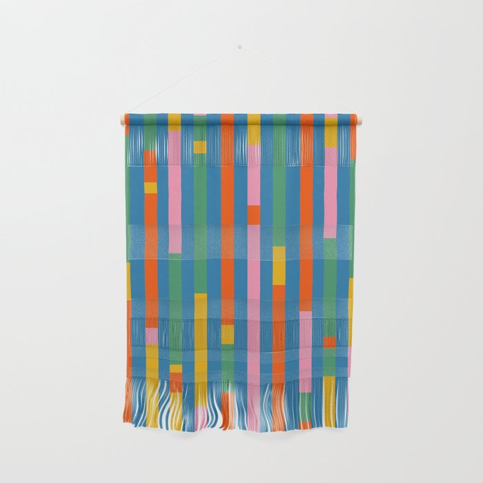Modular Stripes Colorful Modern Minimalist Pop Abstract Wall Hanging Gallery Image 1