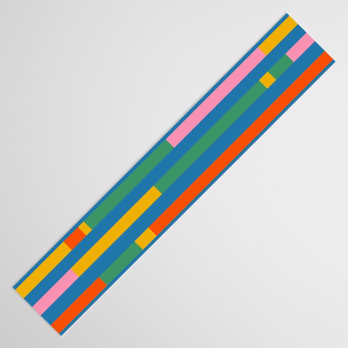 Modular Stripes Colorful Modern Minimalist Pop Abstract Table Runner Gallery Image 3