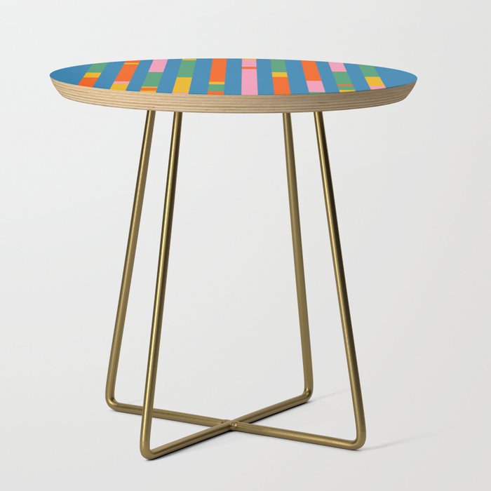 Modular Stripes Colorful Modern Minimalist Pop Abstract Side Table Gallery Image 1