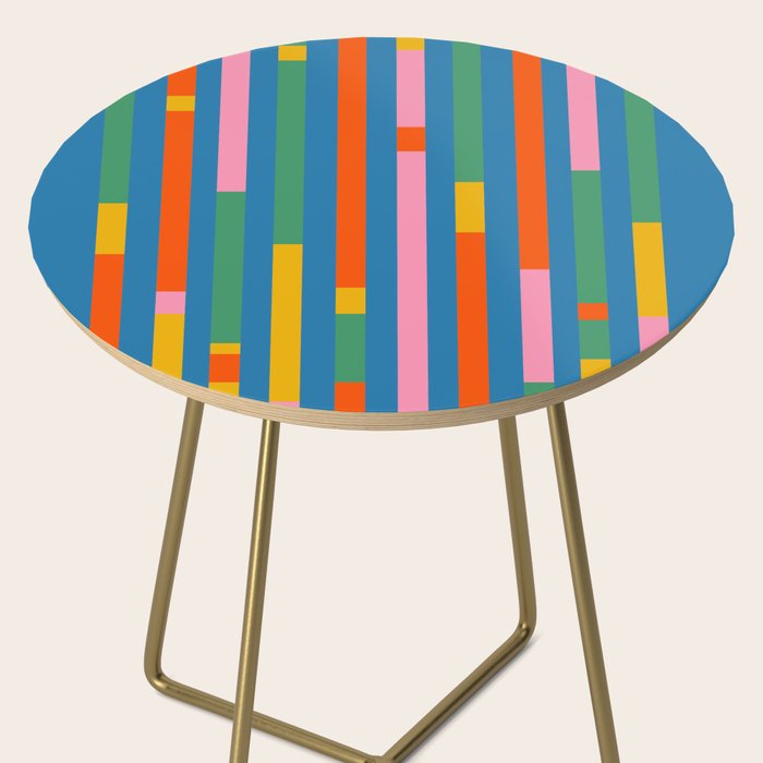 Modular Stripes Colorful Modern Minimalist Pop Abstract Side Table Gallery Image 2
