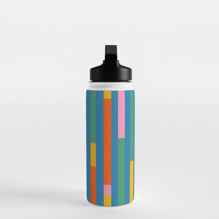 Modular Stripes Colorful Modern Minimalist Pop Abstract Water Bottle Gallery Image 3