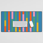 Modular Stripes Colorful Modern Minimalist Pop Abstract Desk Mat Gallery Image 1