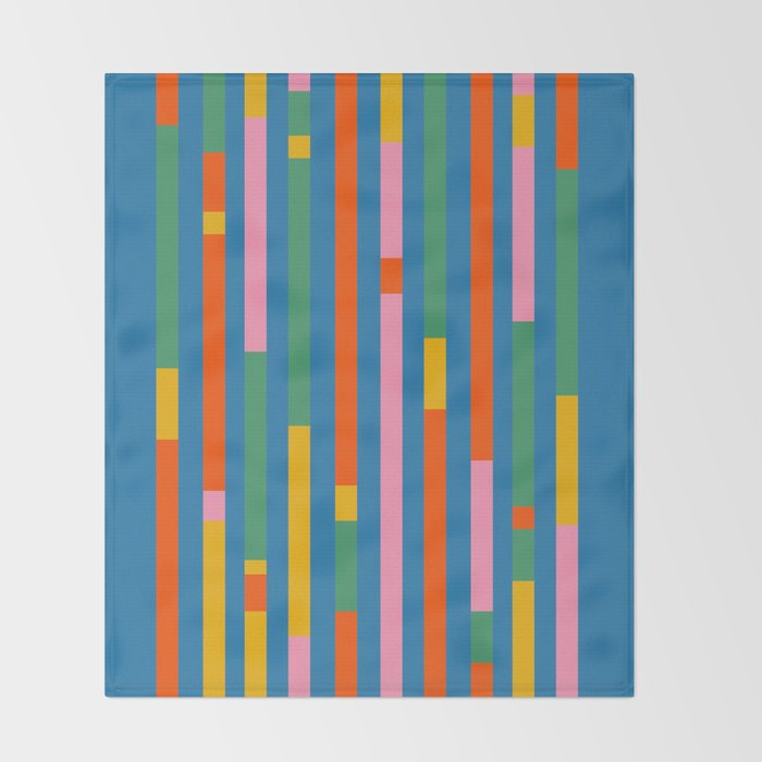Modular Stripes Colorful Modern Minimalist Pop Abstract Throw Blanket Gallery Image 2