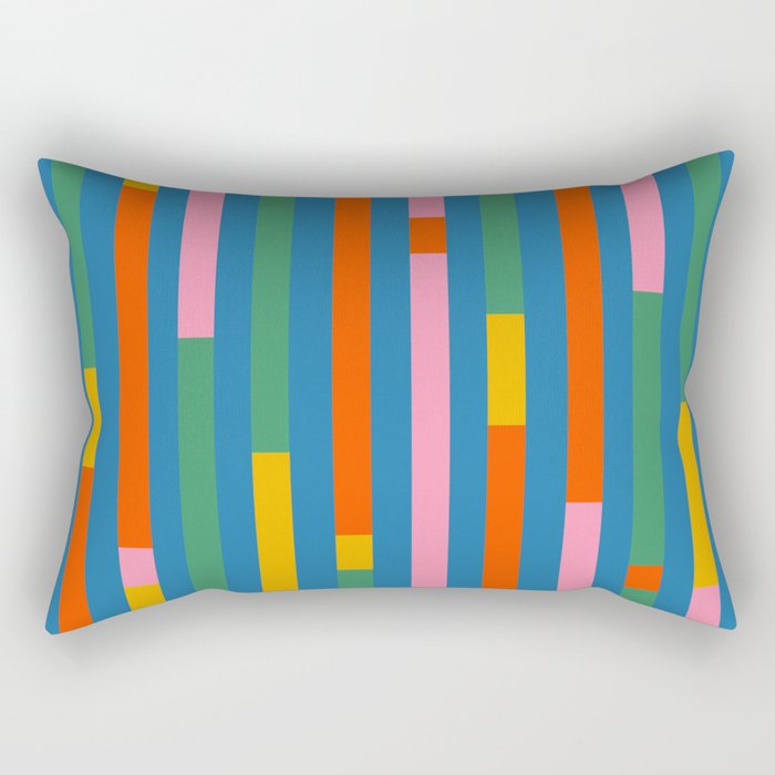 Modular Stripes Colorful Modern Minimalist Pop Abstract Rectangular Pillow Gallery Image 2