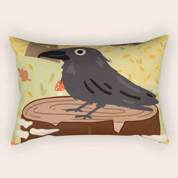 Woodland Crow Rectangular Pillow Gallery Image 2