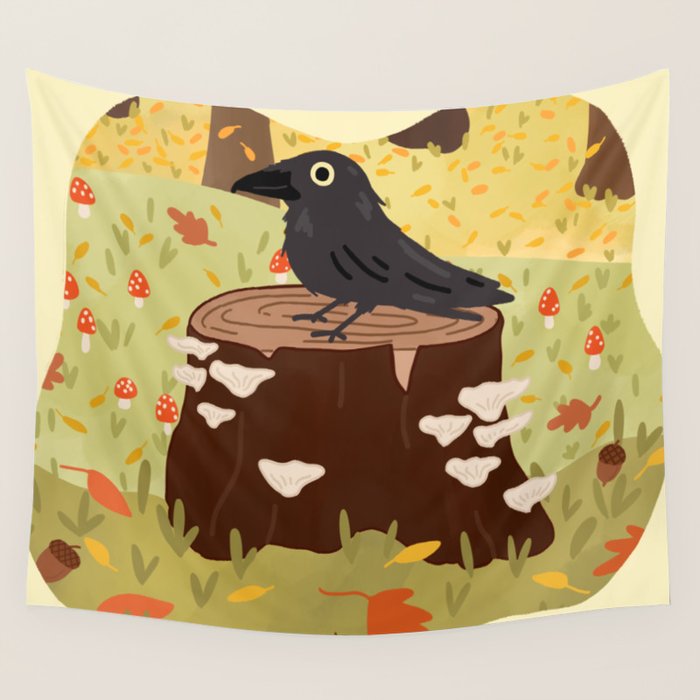 Woodland Crow Wall Tapestry Gallery Image 4