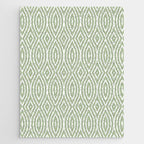 Decorative Boho Geo Pattern, Sage Green and White Jigsaw Puzzle Gallery Image 1