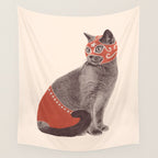 Cat Wrestler Wall Tapestry Gallery Image 4