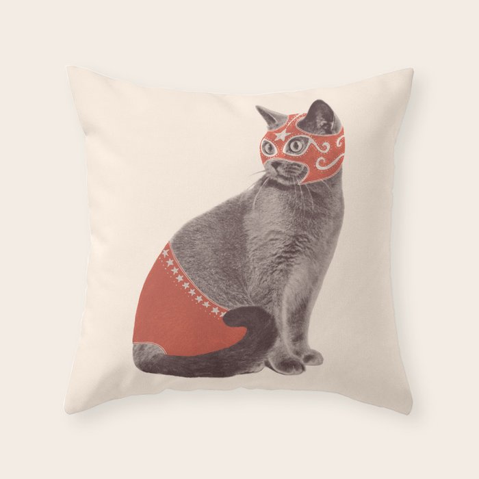 Cat Wrestler Throw Pillow Gallery Image 6