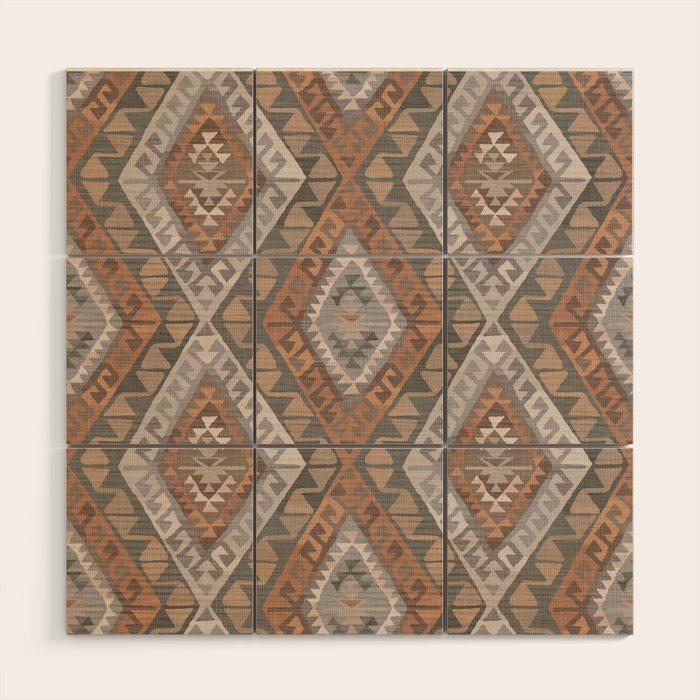 Kilim - earthy Wood Wall Art Gallery Image 1