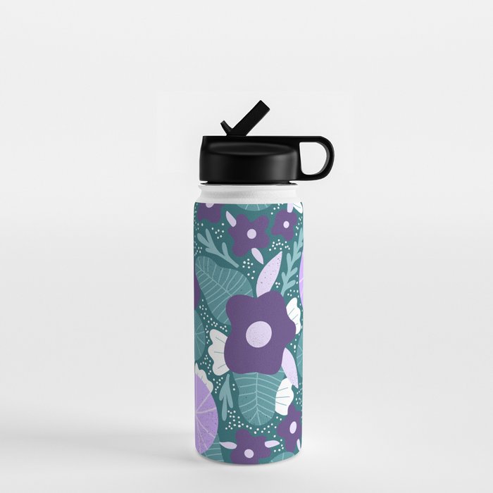 Violet and purple flowers Water Bottle Gallery Image 1