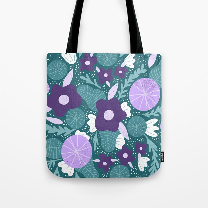 Violet and purple flowers Tote Bag Gallery Image 1