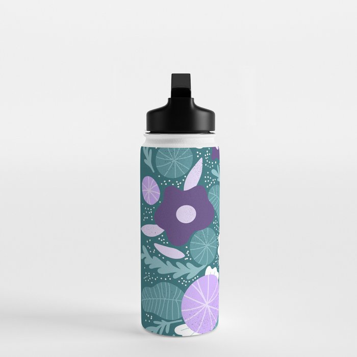 Violet and purple flowers Water Bottle Gallery Image 3