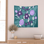 Violet and purple flowers Wall Tapestry Gallery Image 2