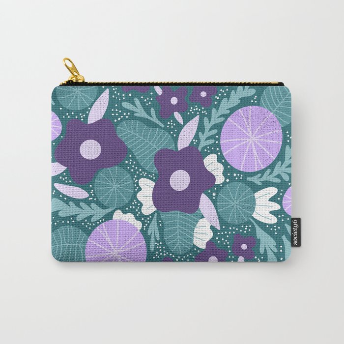 Violet and purple flowers Carry All Pouch Gallery Image 1