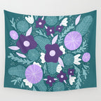 Violet and purple flowers Wall Tapestry Gallery Image 4