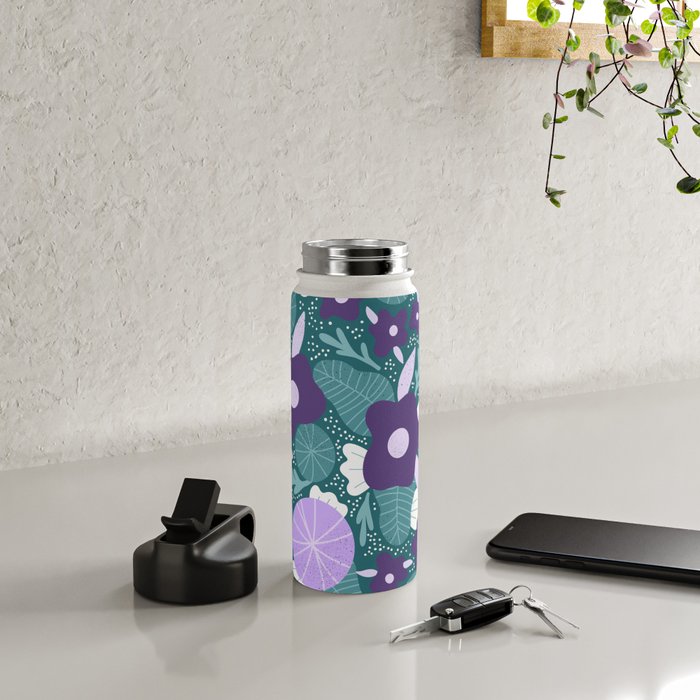 Violet and purple flowers Water Bottle Gallery Image 4