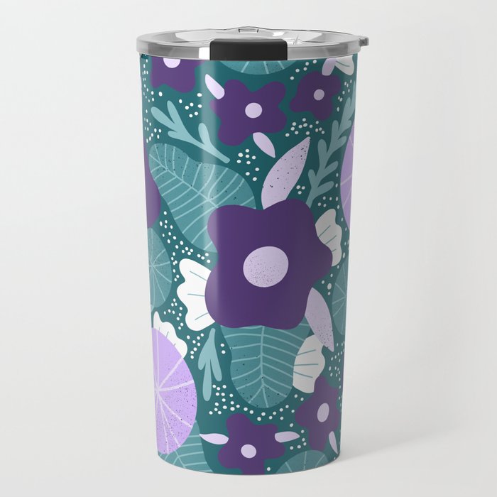 Violet and purple flowers Travel Mug Gallery Image 1