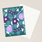 Violet and purple flowers Stationery Card Gallery Image 2