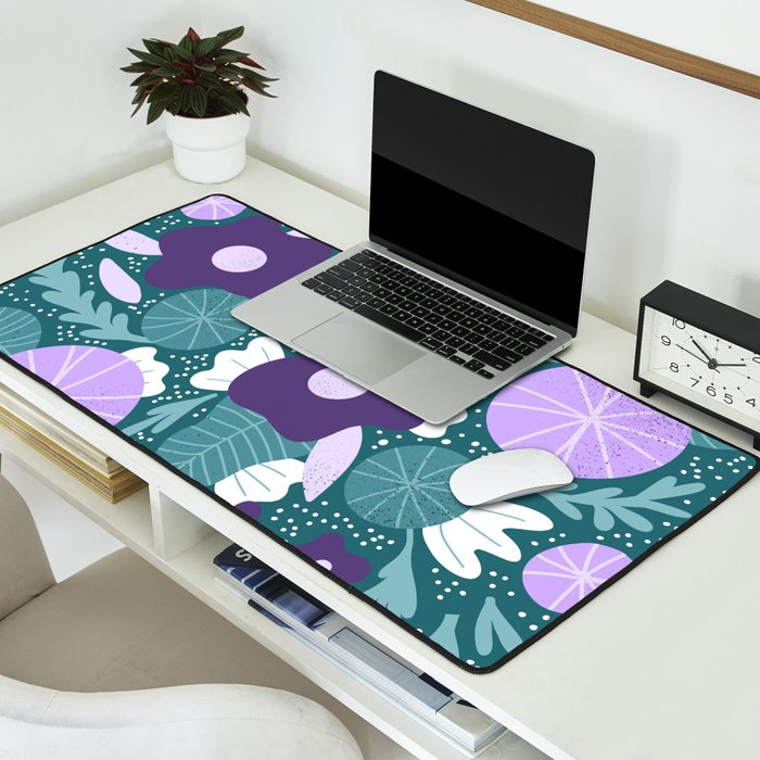 Violet and purple flowers Desk Mat Gallery Image 2