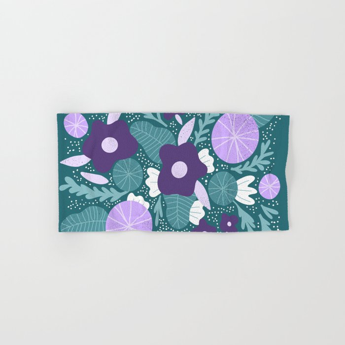 Violet and purple flowers Bath Towel Gallery Image 1