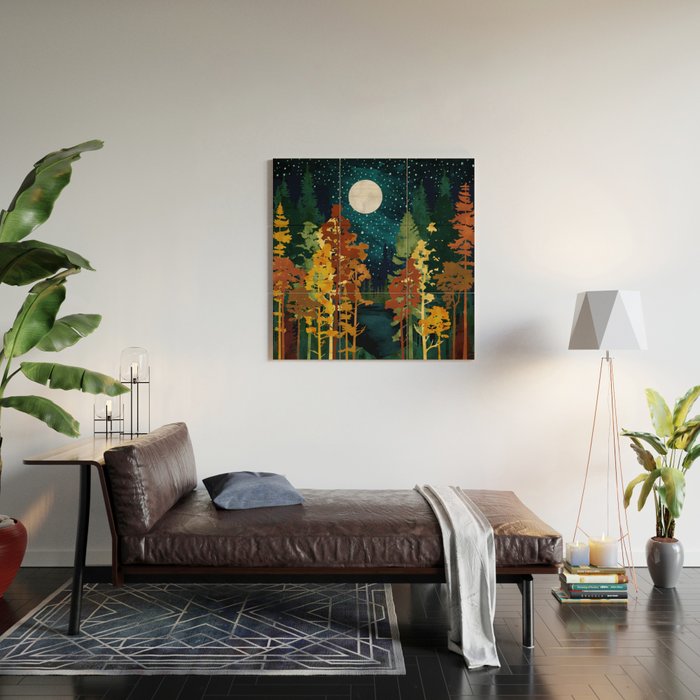 Autumn Lake Wood Wall Art Gallery Image 2