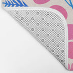 Pink Wildflowers - Floral Illustration Bath Mat Gallery Image 2