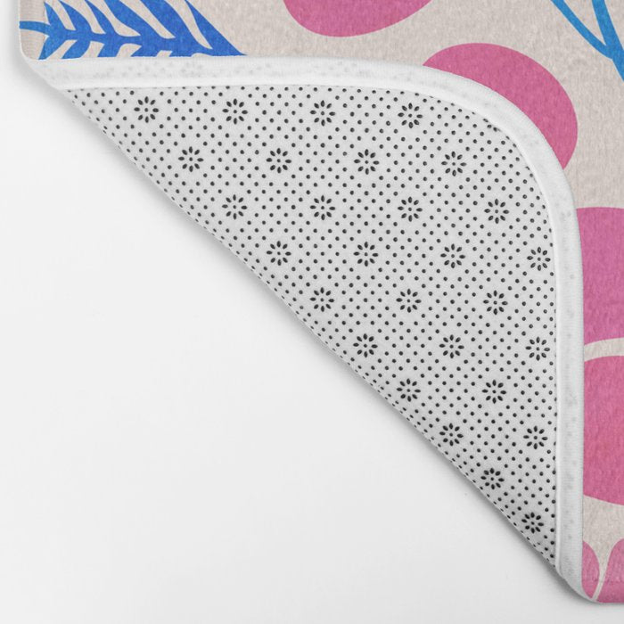 Pink Wildflowers - Floral Illustration Bath Mat Gallery Image 2