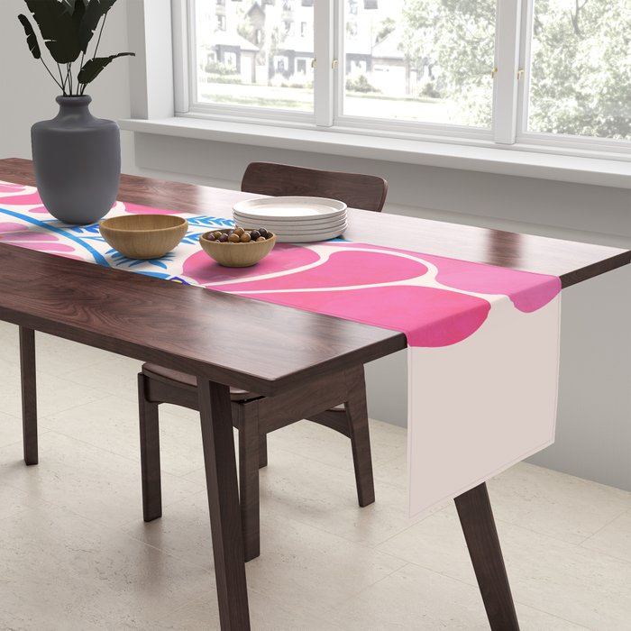 Pink Wildflowers - Floral Illustration Table Runner Gallery Image 2